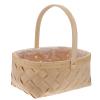 SEWACC Large Woven Wood Chip Storage Basket with Handle Handmade Rattan Garden Basket for Home Organization Party and Wedding Decor view 1