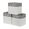 Bidtakay Fabric White Baskets for Shelves Set of 3 Cube Storage Large Organizer Bins 13x13 Closet Storage Bins for Home Office Nursery Collapsible Storage Bins for Organization