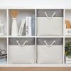 Bidtakay Fabric White Baskets for Shelves Set of 3 Cube Storage Large Organizer Bins 13x13 Closet Storage Bins for Home Office Nursery Collapsible Storage Bins for Organization view 2