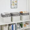 Bidtakay Fabric White Baskets for Shelves Set of 3 Cube Storage Large Organizer Bins 13x13 Closet Storage Bins for Home Office Nursery Collapsible Storage Bins for Organization view 3