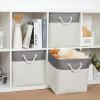 Bidtakay Fabric White Baskets for Shelves Set of 3 Cube Storage Large Organizer Bins 13x13 Closet Storage Bins for Home Office Nursery Collapsible Storage Bins for Organization view 4