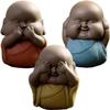 3pcs Monk Statue Ceramic Monks Figurine Little Monk Sculpture for Living Room Table Home Bedroom Decorations view 1