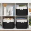 Bidtakay Black Storage Baskets for Shelves [3-pack] Collapsible Organizer Baskets for Laundry Storage 15 X 11 X 9.5 Inches Dog Toy Bins Fabric Storage Bins for Bedroom Home Storage view 2