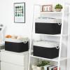 Bidtakay Black Storage Baskets for Shelves [3-pack] Collapsible Organizer Baskets for Laundry Storage 15 X 11 X 9.5 Inches Dog Toy Bins Fabric Storage Bins for Bedroom Home Storage view 3