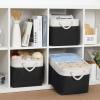 Bidtakay Black Storage Baskets for Shelves [3-pack] Collapsible Organizer Baskets for Laundry Storage 15 X 11 X 9.5 Inches Dog Toy Bins Fabric Storage Bins for Bedroom Home Storage view 4