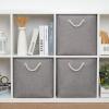 Bidtakay Grey Baskets Foldable Storage Cube Bins 13x13x13 Cube Storage Organizer Closet Set of 3 Fabric Storage Baskets for Home Office Large Baskets for Nursery Baby Toy Storage view 2