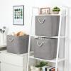 Bidtakay Grey Baskets Foldable Storage Cube Bins 13x13x13 Cube Storage Organizer Closet Set of 3 Fabric Storage Baskets for Home Office Large Baskets for Nursery Baby Toy Storage view 3