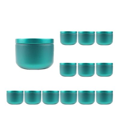 20 pcs Empty Candle Jars DIY Making Candle Tinplate Small Round Tin Jar Containers for Tea Coffee Bea Candy Chocolate Sugar Spices (green)