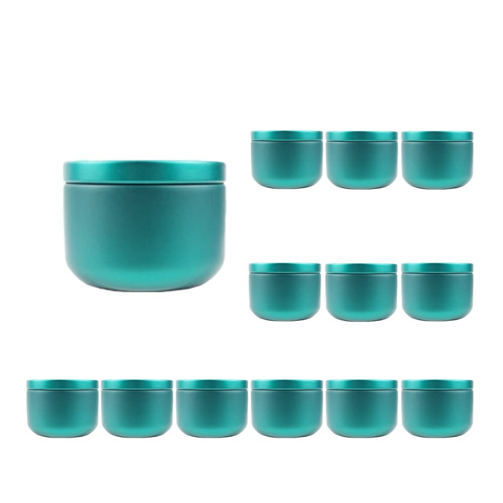 20 pcs Empty Candle Jars DIY Making Candle Tinplate Small Round Tin Jar Containers for Tea Coffee Bea Candy Chocolate Sugar Spices (green)