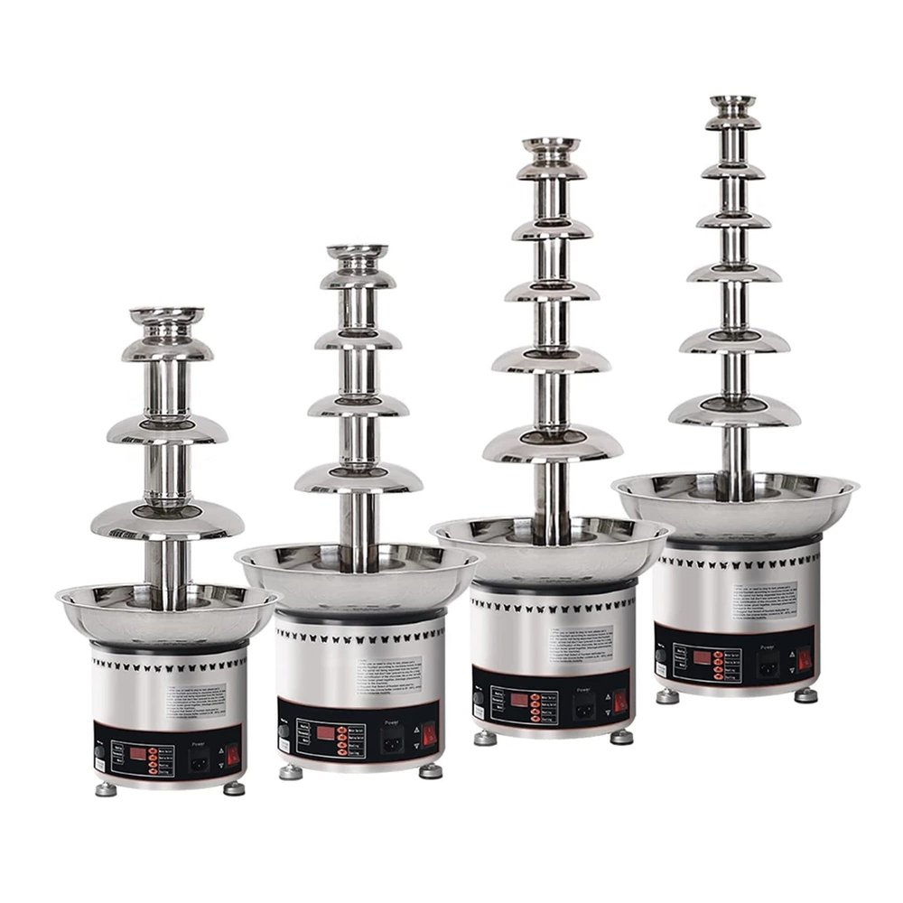 Commercial Chocolate Fountain Fountain - 4/5/6/7 Tiers Stainless Steel Sauce Melting Pot/Chocolate Waterfall Machine for Party Wedding Buffet Equipment / 4 Tiers