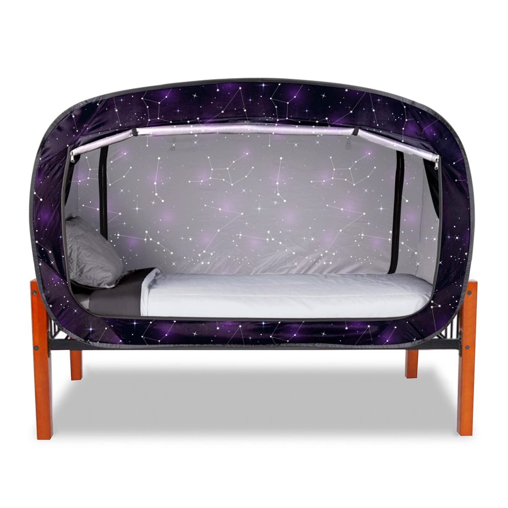 ANC POP Bed Tent Twin Bed Canopy Portable Dream Tent for Adult Indoor Sleeping Tents with 2 Doors Breathable Private Space Tents, Starry Constellation