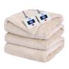 Sealy Electric Blanket Queen Size, Flannel Heated Blanket with 10 Heating Levels & 1-12 Hours Auto Shut Off, Fast Heating Warm Blanket, Machine Washable, Beige, 84 x 90 Inch view 1
