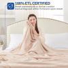 Sealy Electric Blanket Queen Size, Flannel Heated Blanket with 10 Heating Levels & 1-12 Hours Auto Shut Off, Fast Heating Warm Blanket, Machine Washable, Beige, 84 x 90 Inch view 2