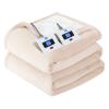 SEALY Electric Blanket King Size, Flannel & Sherpa Heated Blanket with 10 Heating Levels & 1-12 Hours Auto Shut Off, Fast Heating Warming Blanket, Machine Washable, Beige, 100 x 90 Inch view 1