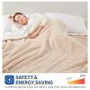 SEALY Electric Blanket King Size, Flannel & Sherpa Heated Blanket with 10 Heating Levels & 1-12 Hours Auto Shut Off, Fast Heating Warming Blanket, Machine Washable, Beige, 100 x 90 Inch view 4