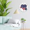 12 Inch Wood Hanging Wall Clock 4th of July Navy Blue Heart Wall Decor for Bathroom Farmhouse American Flag Wall Clocks Round Wooden Wall Clock Country for Conference Room Fitness Room view 4