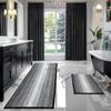 BSICPRO Bathroom Rugs and Mats Sets, 2 Piece Thick Absorbent Chenille Bath Mat Rug Set Non Slip, Soft Shaggy Bath Room Floor Mats for Bathroom, Machine Washable (Black, 20" x 60" Plus 20" x 32") view 1