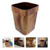 Cabilock Wood Grain Trash Can Multi-Functional Plastic Garbage Bin for Design Compact Height view 3
