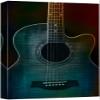 wall26 - Colorful Guitar Painterly on Black - Beautiful Detail of Acoustic Guitar - Six String - Canvas Art Home Art - 12x18 inches view 1