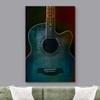 wall26 - Colorful Guitar Painterly on Black - Beautiful Detail of Acoustic Guitar - Six String - Canvas Art Home Art - 12x18 inches view 2