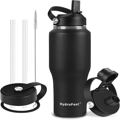 32oz Water Bottle Insulated with Straw,Leak Proof Water BottlesMens Water Bottle Stainless Steel for Gym,Hiking,TravelSport,1 Liter,Bpa free