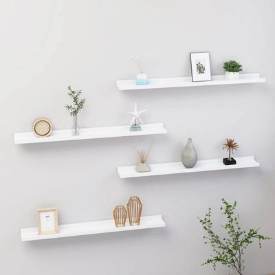 CHARMMA Wall Shelves 4 pcs White 31.5"x3.5"x1.2"