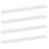 CHARMMA Wall Shelves 4 pcs White 31.5"x3.5"x1.2" view 3