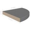 CHARMMA 323913 Floating Corner Shelf High Gloss Grey 35x35x3,8 cm MDF view 2