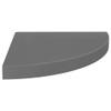 CHARMMA 323913 Floating Corner Shelf High Gloss Grey 35x35x3,8 cm MDF view 3