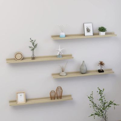 CHARMMA Wall Shelves 4 pcs Sonoma Oak 31.5"x3.5"x1.2"