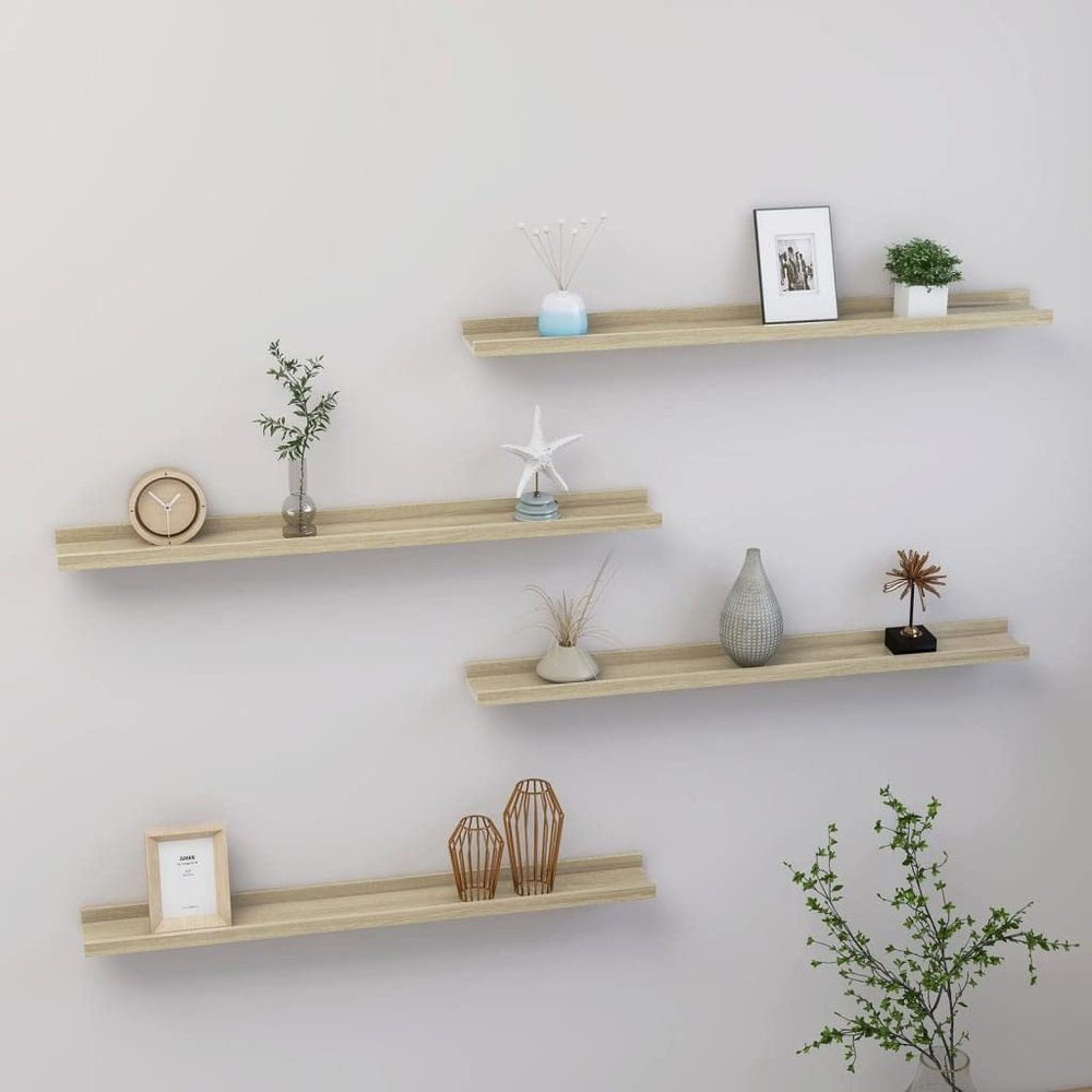 CHARMMA Wall Shelves 4 pcs Sonoma Oak 31.5"x3.5"x1.2"