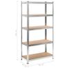 CHARMMA Storage Shelves 2 pcs 35.4"x15.7"x70.9" MDF view 2