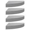 CHARMMA Wall Corner Shelves 4 pcs Concrete Gray 13.7"x13.7"x1.4" MDF view 2