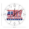12 Inch Wood Wall Clock 4th of July Independence Day Home Decor for Cafe Shop Custom American Flag Wall Clocks Double-Sided Round Wooden Wall Clock Rustic for Auto Shop Nursery view 2