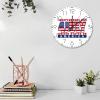 12 Inch Wood Wall Clock 4th of July Independence Day Home Decor for Cafe Shop Custom American Flag Wall Clocks Double-Sided Round Wooden Wall Clock Rustic for Auto Shop Nursery view 3