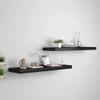 CHARMMA Floating Wall Shelves 2 pcs Black 31.5"x9.3"x1.5" MDF view 1