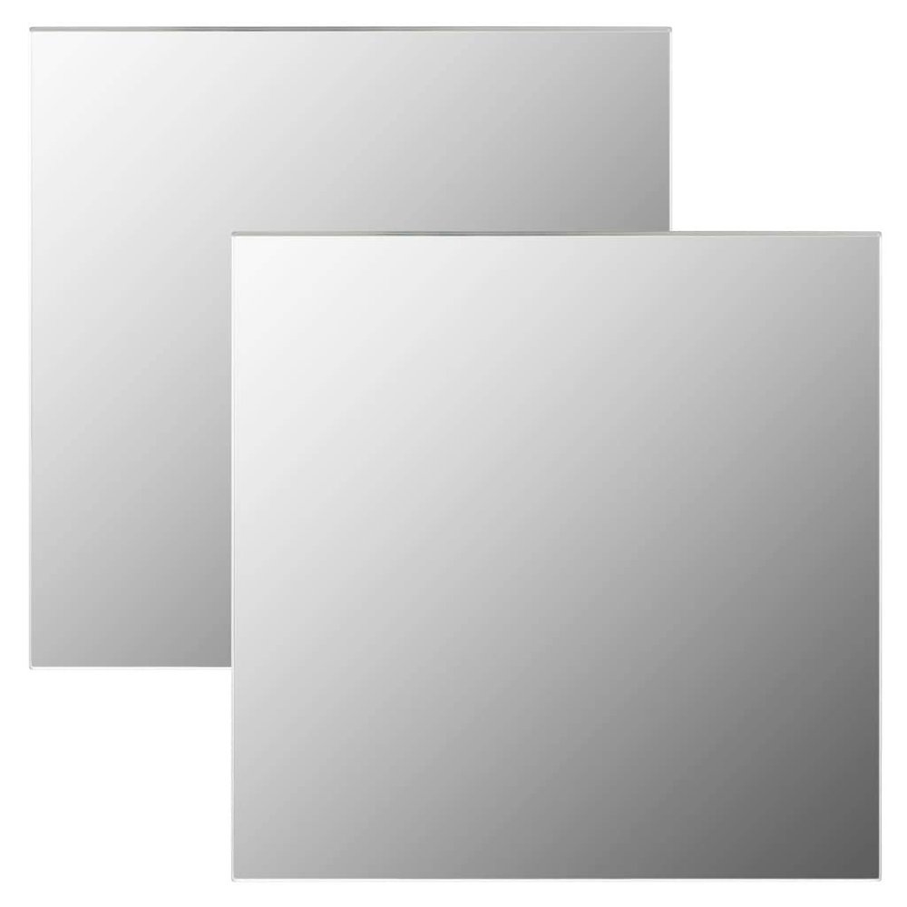 CHARMMA Wall Mirrors 2 pcs 15.7"x15.7" Square Glass