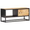 CHARMMA TV Cabinet with Carved Door 35.4"x11.8"x15.7" Rough Mango Wood view 1