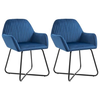 CHARMMA Dining Chairs 2 pcs Blue Velvet