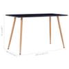 CHARMMA Dining Table Black and Oak 47.2"x23.6"x29.1" MDF view 2