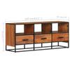 CHARMMA TV Cabinet 43.3"x11.8"x17.7" Solid Acacia Wood view 2