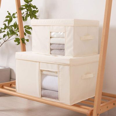 FOMIYES 1pc Oxford Cloth Storage Box See-through Window Clothes Holder for Home Organization Clothes Container for Easy Storage and