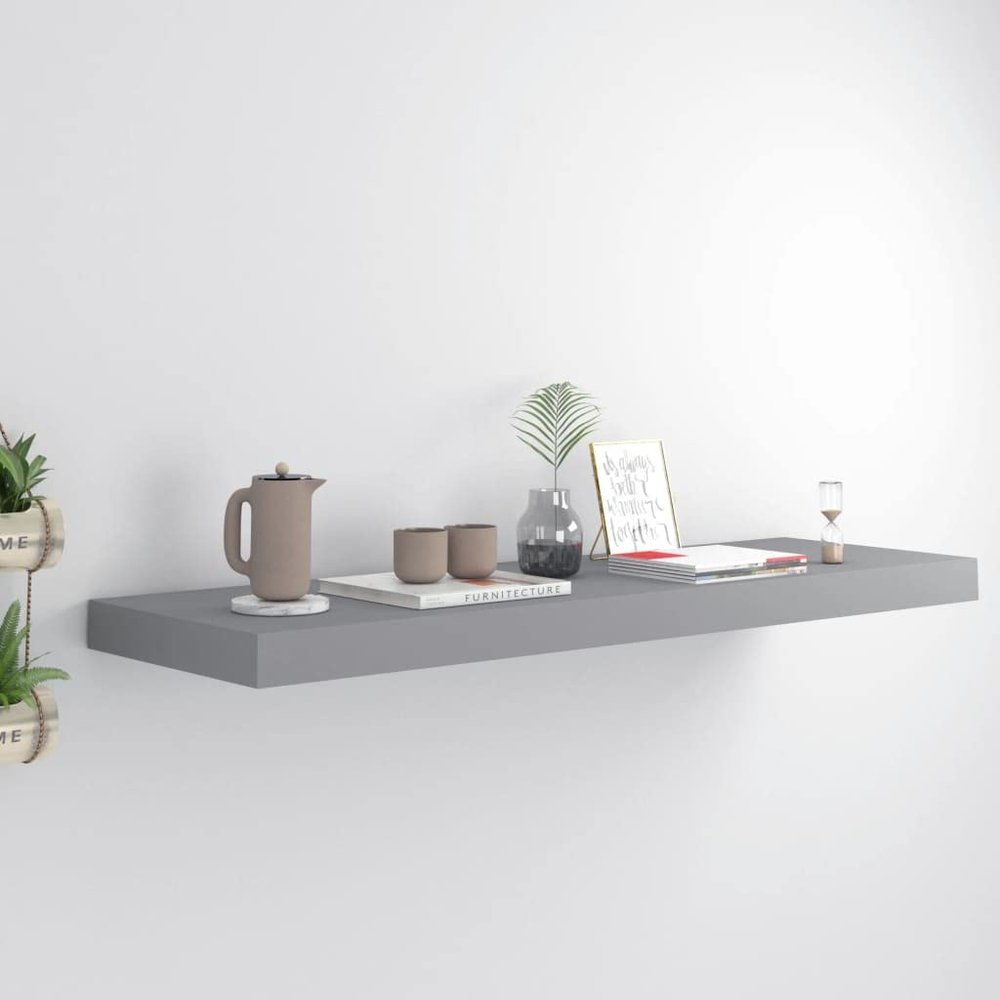 CHARMMA Floating Wall Shelf Gray 31.5"x9.3"x1.5" MDF