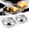 Small Deep Frying Pot with Fahrenheit Thermometer, Deep Fryer Pot, 304 Stainless Steel Deep Fryer with Oil Draining Rack for Chips, Fries, Fish, and Chicken(24cm), Deep Fryer Pot, Small Deep Frying view 2