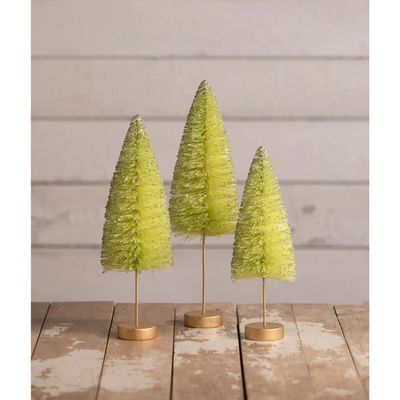 Bethany Lowe Lime Green Halloween Trees, Set of 3