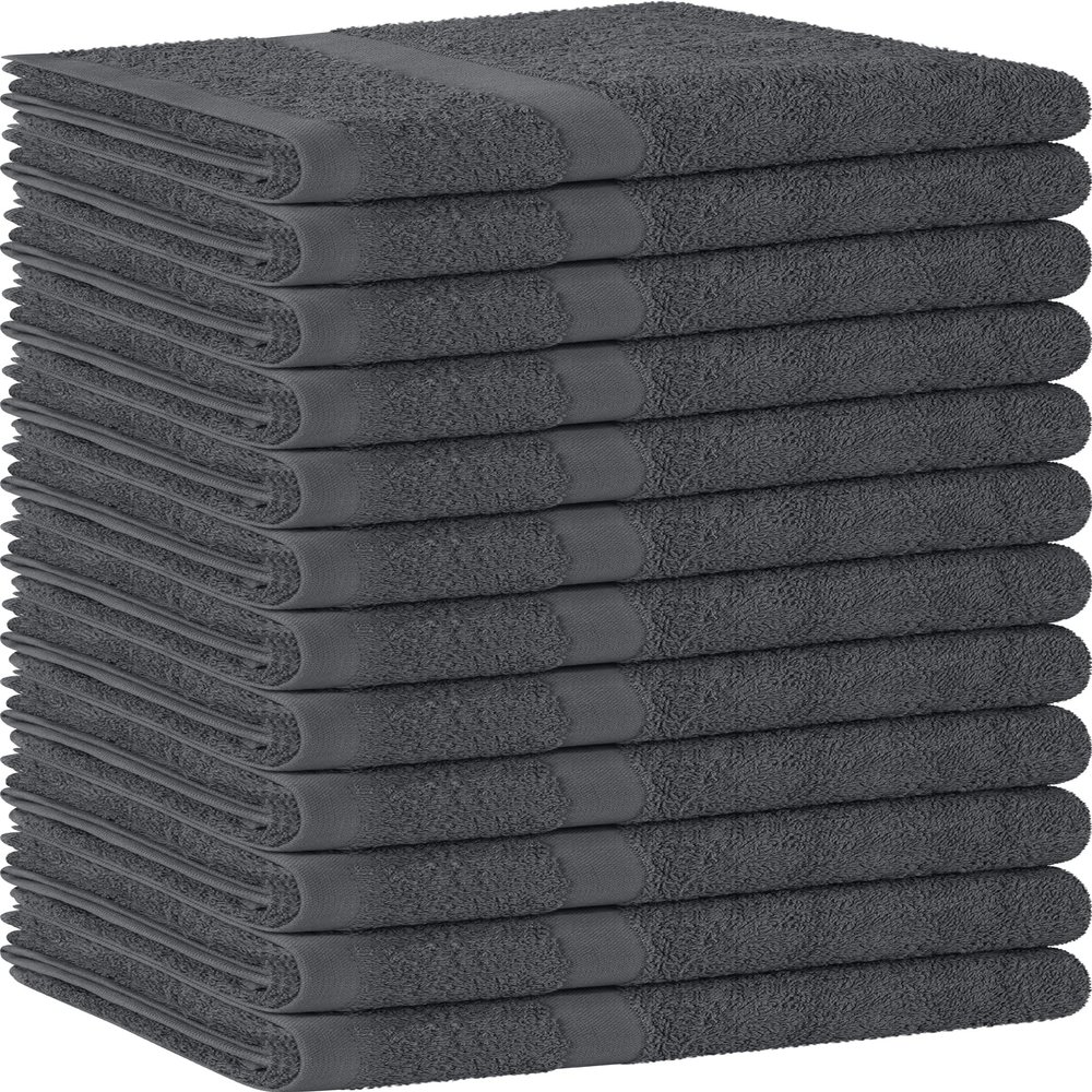 Utopia Towels, Salon Towel, Pack of 12, Not Bleach Proof, 16 by 27 Inches, Highly Absorbent Cotton Towels for Hand, Gym, Beauty, Spa, and Home Hair Care, Grey