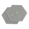 CAKESAFE 8.5 Inch Hexagon Acrylic Disk Set 2 Clear ' Acrylic Buttercream Disks with Engraved Size and Perimeter Border view 1