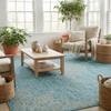 Rugs.com - Outdoor Traditional Rug 7' 10 x 11' Light Aqua Indoor/Outdoor Rug Perfect for Patios, Decks, and Porches view 4