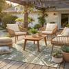Rugs.com - Outdoor Bohemian Rug 5 Ft Square Green Indoor/Outdoor Rug Washable, Stain-Resistant for Patios, Decks, and Porches view 1