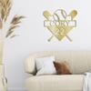 Baseball Home Plate Custom Name Metal Art Wall Sign Gold / 30" view 1